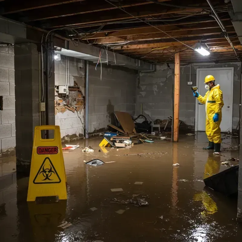 Flooded Basement Electrical Hazard in McGregor, FL Property